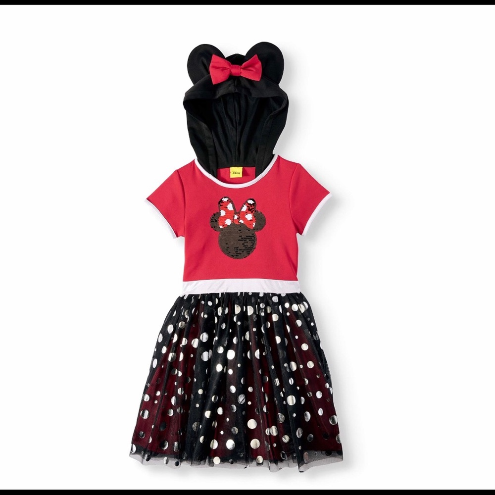 New Minnie Mouse Flip Sequin  Tutu Dress H…